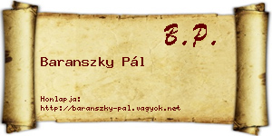 Baranszky Pál névjegykártya